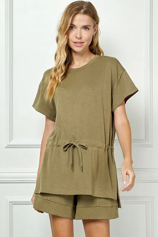 Drop Shoulder Soft Lounge Set (w/ pants)