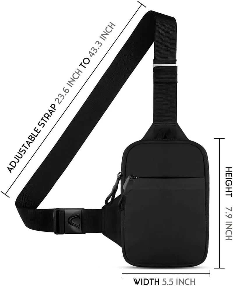 Dual Pocket Waterproof Crossbody Sling Bag, Running Workout Phone Holder