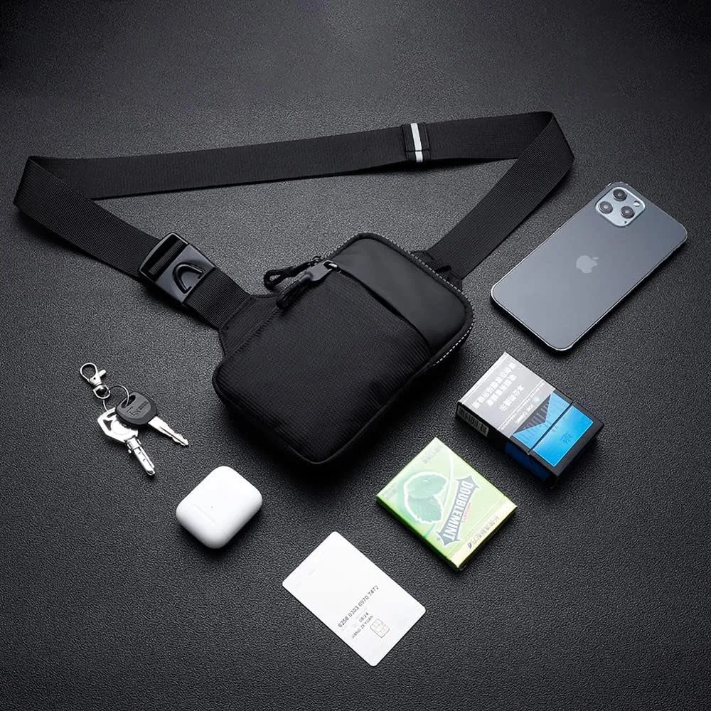 Dual Pocket Waterproof Crossbody Sling Bag, Running Workout Phone Holder