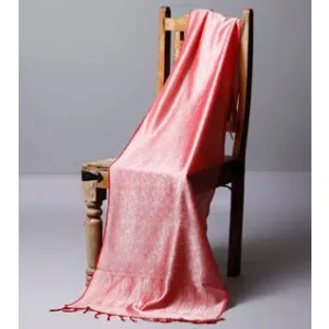 Dull Red Cotton Silk Stole