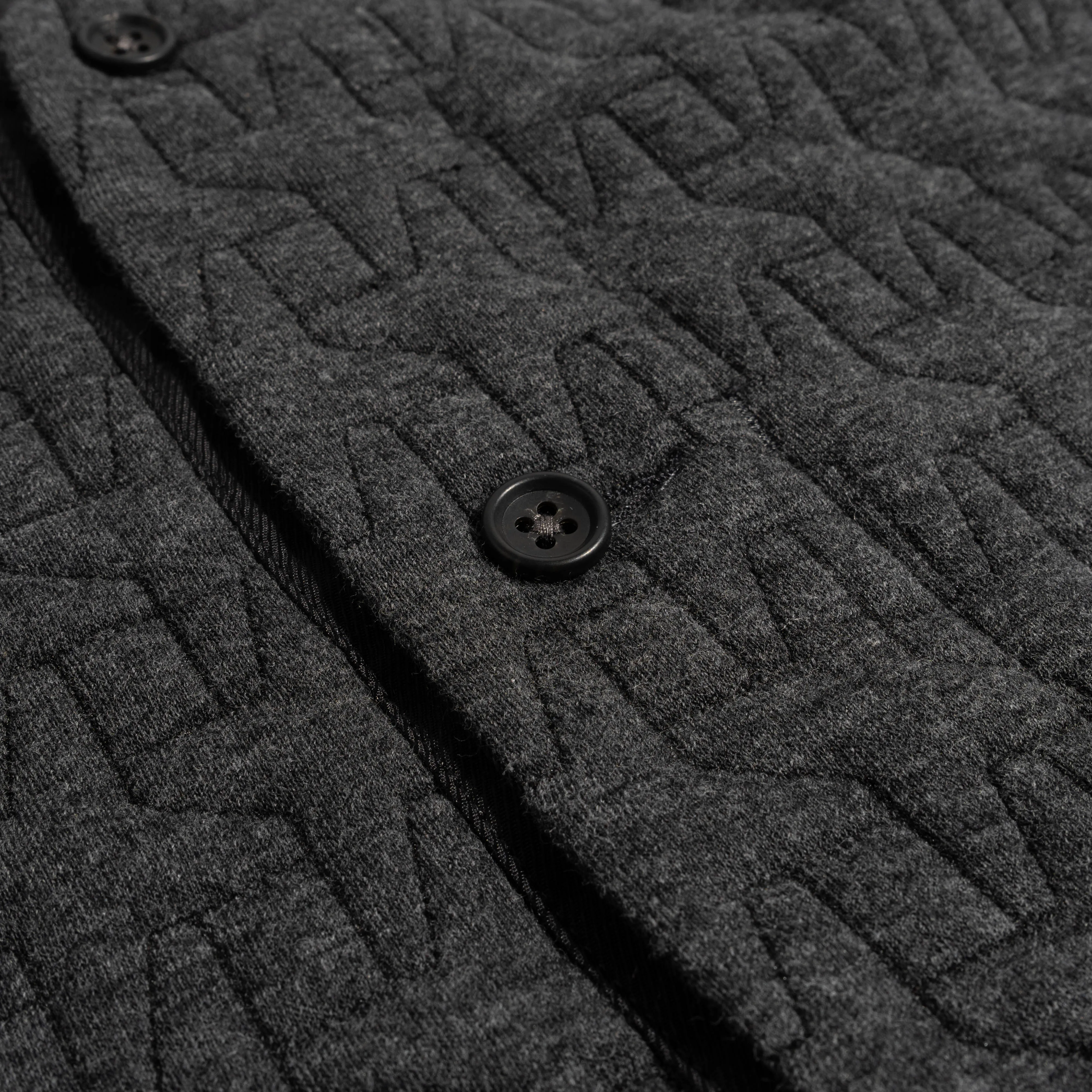 EG Quilted Knit Cardigan Charcoal 24F1B030