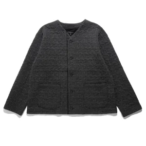 EG Quilted Knit Cardigan Charcoal 24F1B030