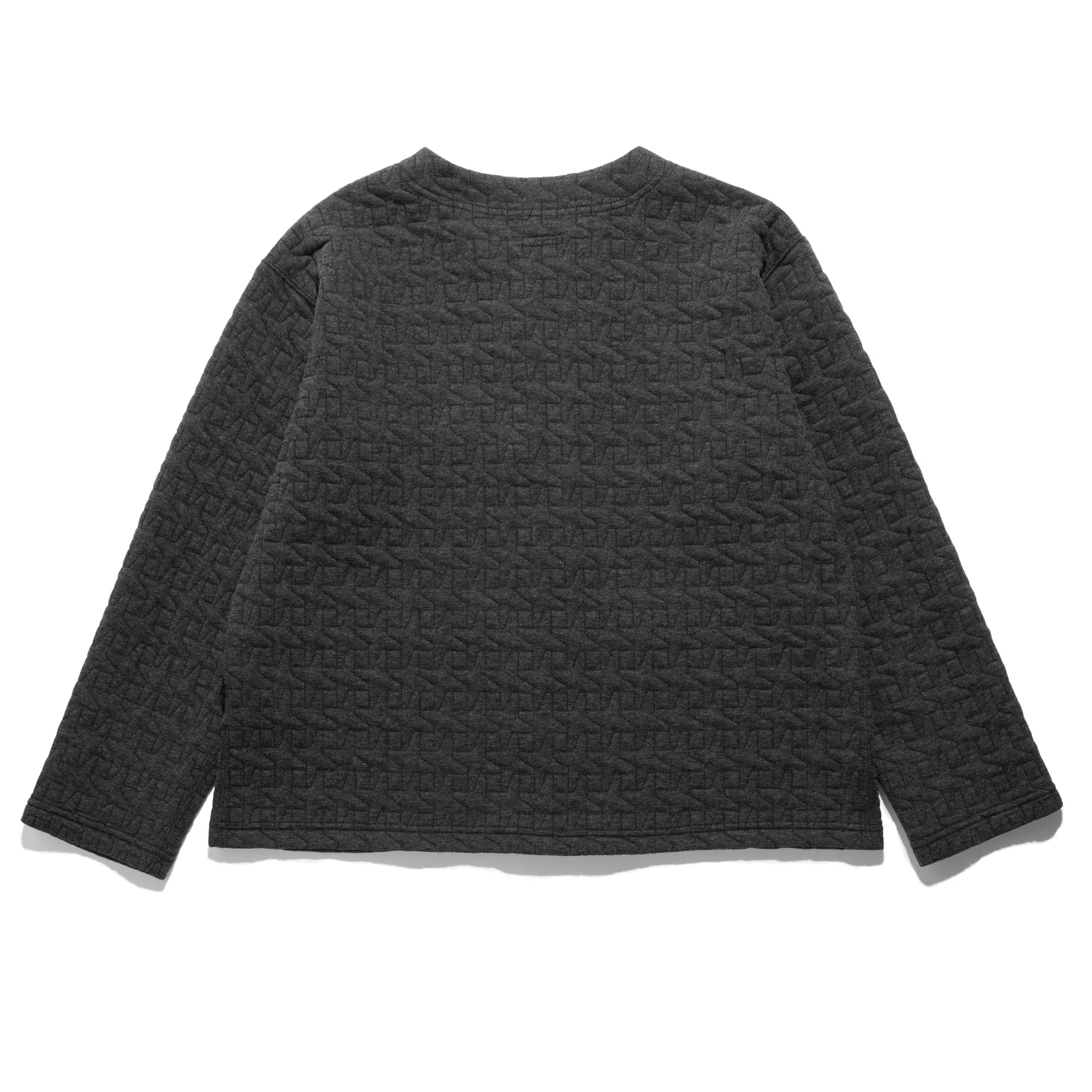 EG Quilted Knit Cardigan Charcoal 24F1B030