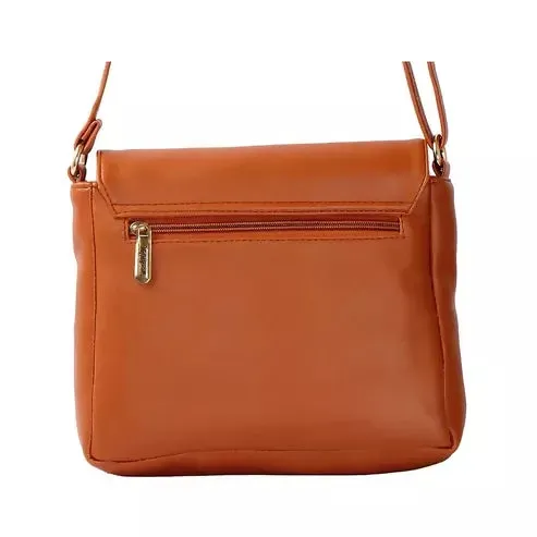 Elegant PU Leather Sling Bag – Classic & Versatile (Brown)