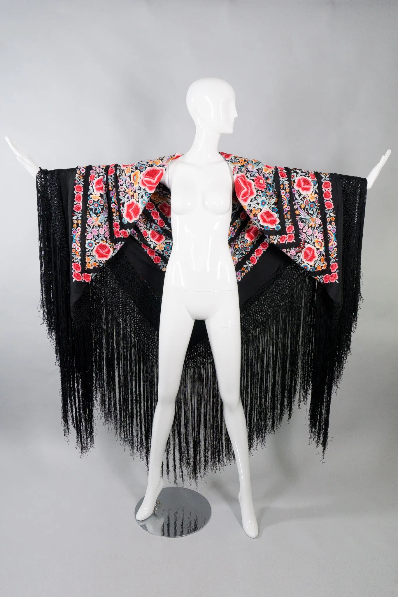 Embroidered Blooms Piano Shawl