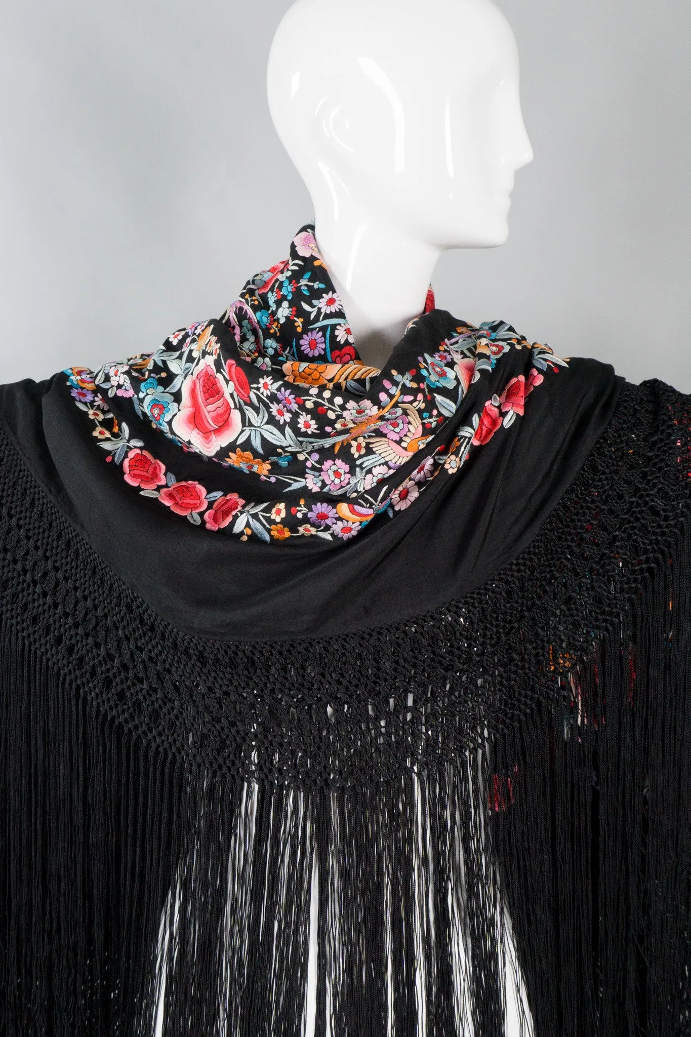 Embroidered Blooms Piano Shawl