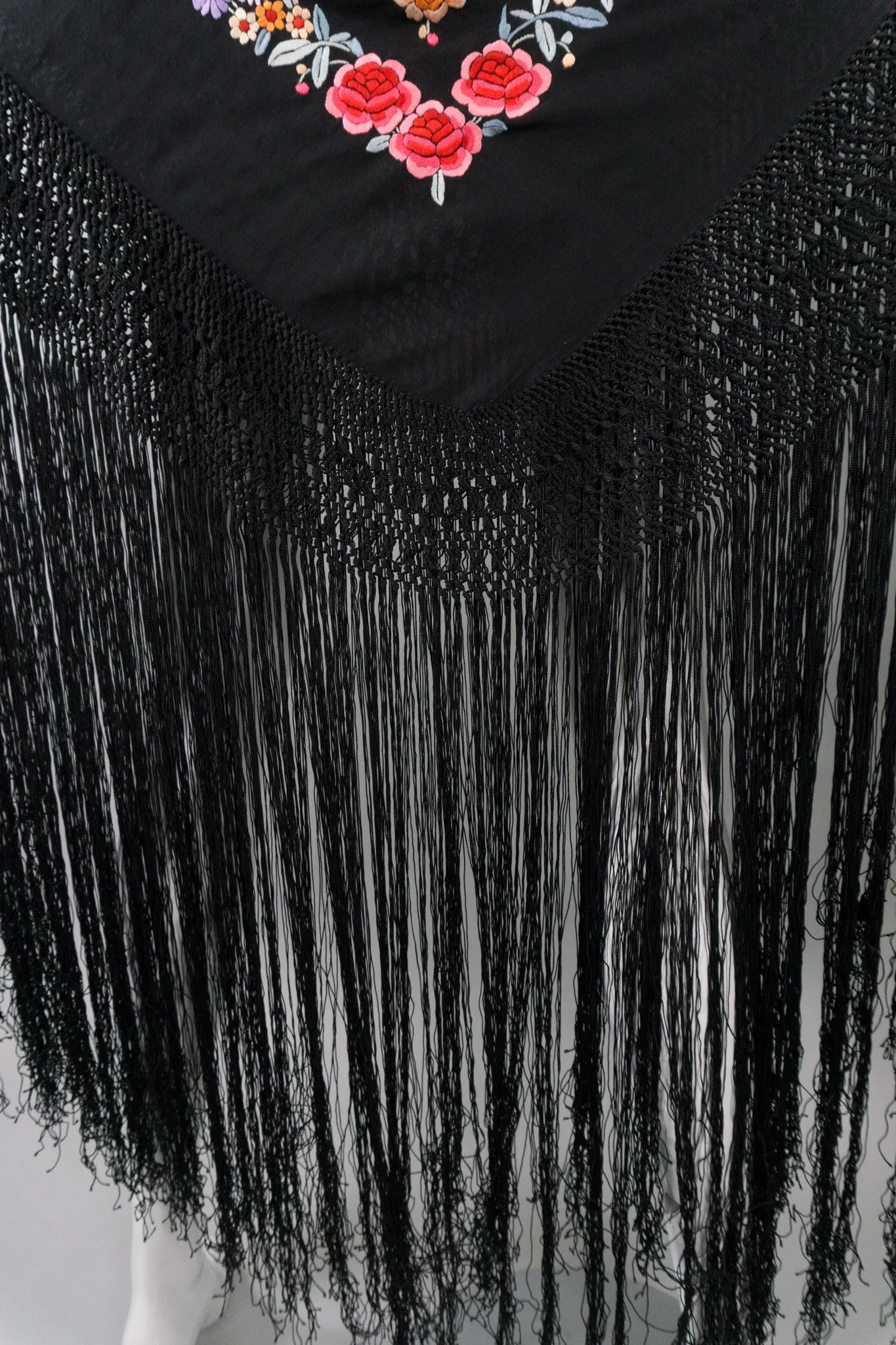 Embroidered Blooms Piano Shawl