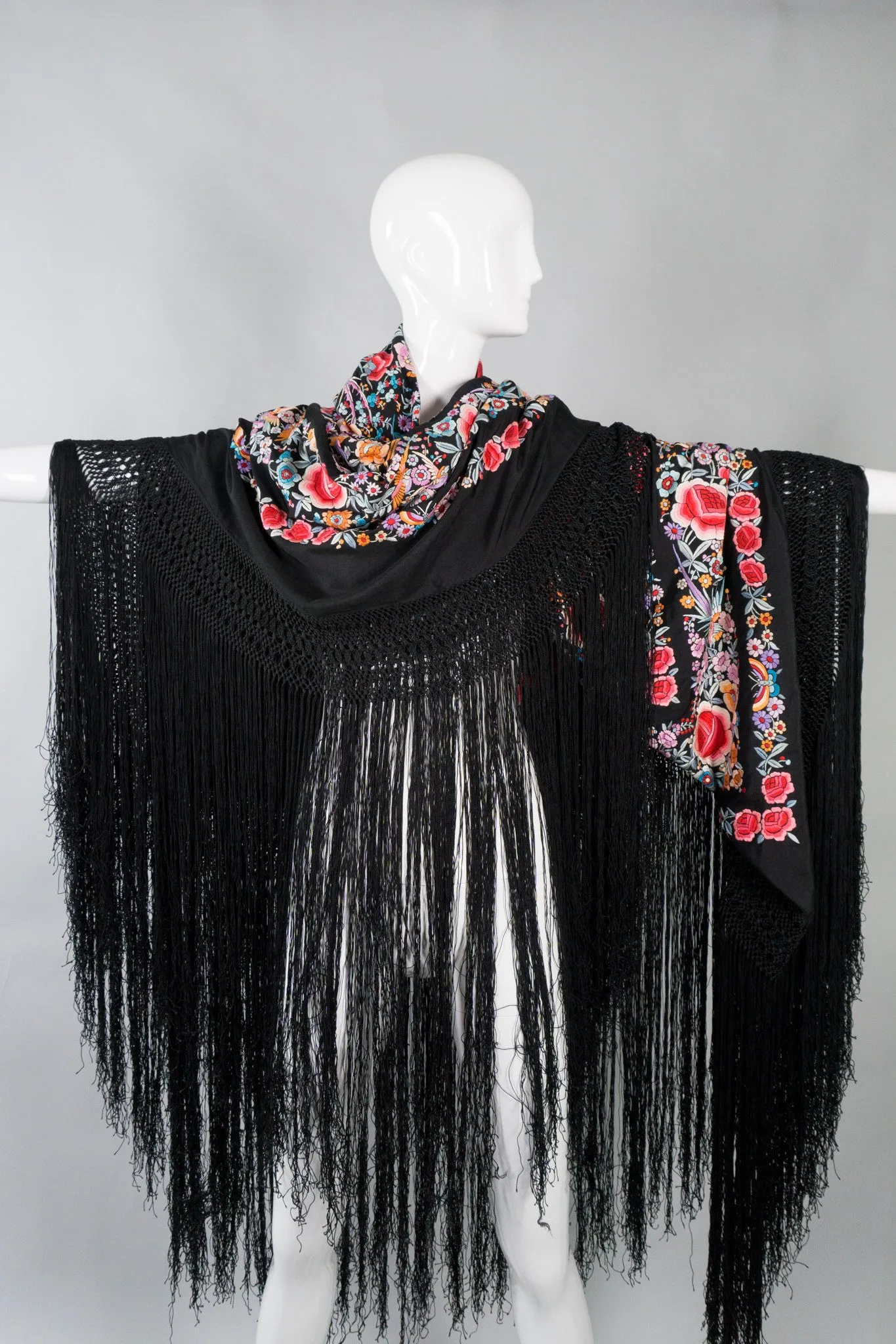 Embroidered Blooms Piano Shawl