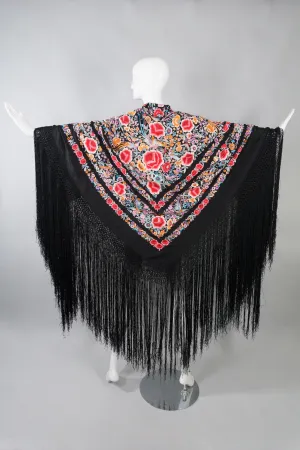 Embroidered Blooms Piano Shawl