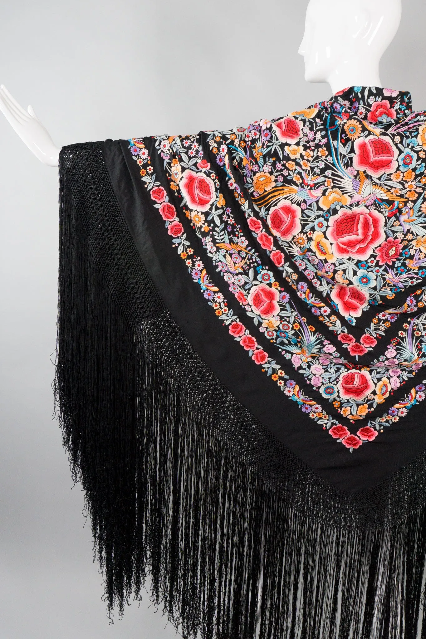 Embroidered Blooms Piano Shawl