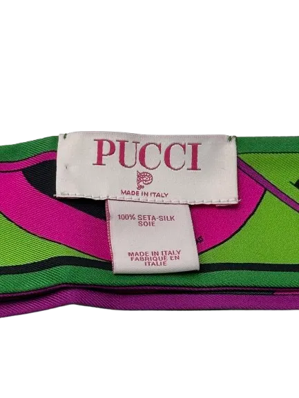 Emilio Pucci Purple Printed Silk Twilly Scarf