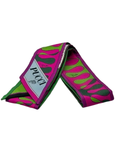 Emilio Pucci Purple Printed Silk Twilly Scarf
