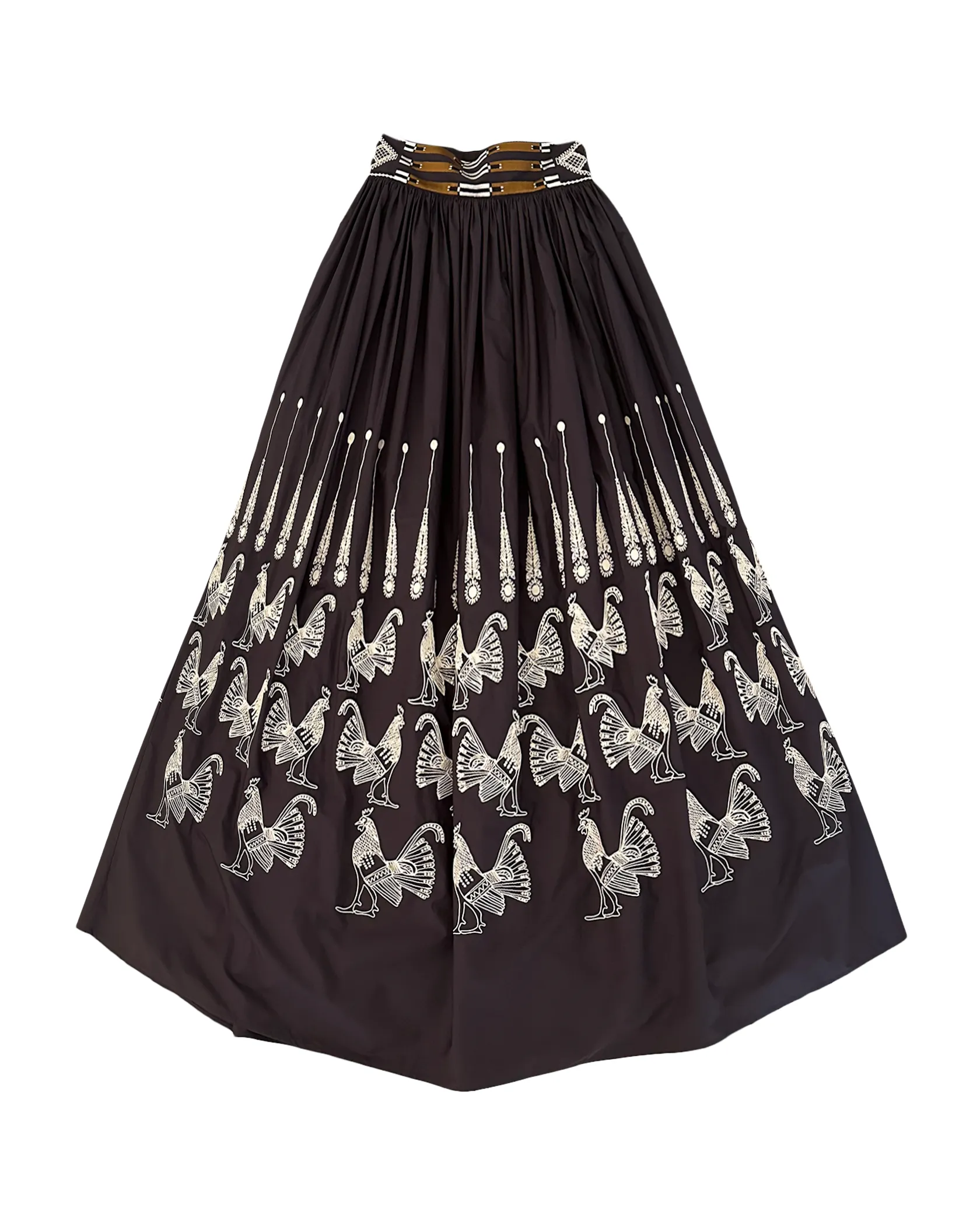 EMPORIO SIRENUSE | COTTON OMBRETTA ROOSTER MAXI SKIRT