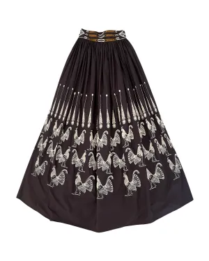 EMPORIO SIRENUSE | COTTON OMBRETTA ROOSTER MAXI SKIRT