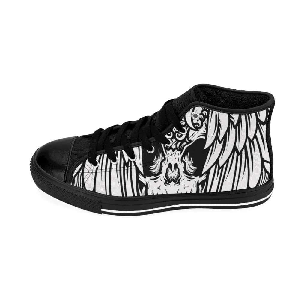 Engraving owl and skull Women's High-top Sneakers