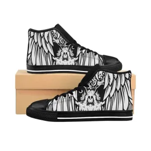 Engraving owl and skull Women's High-top Sneakers