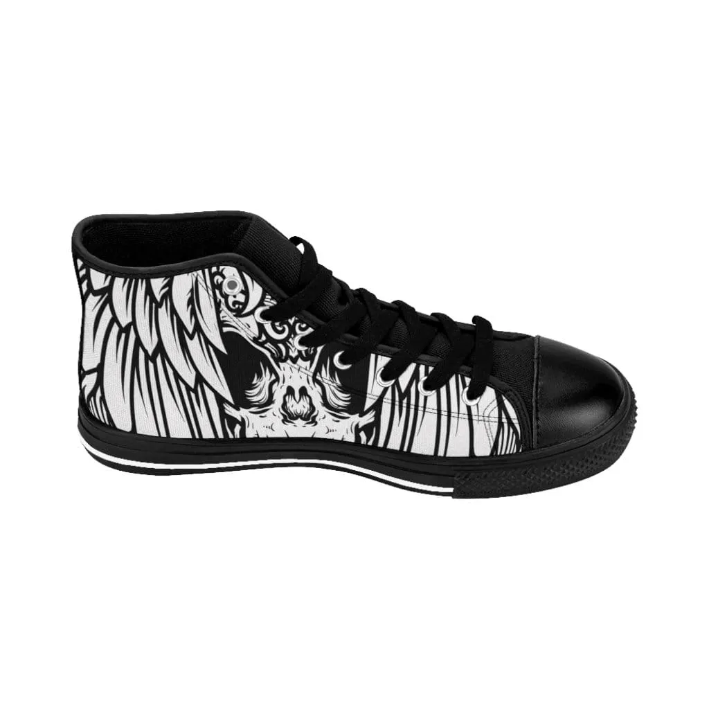 Engraving owl and skull Women's High-top Sneakers