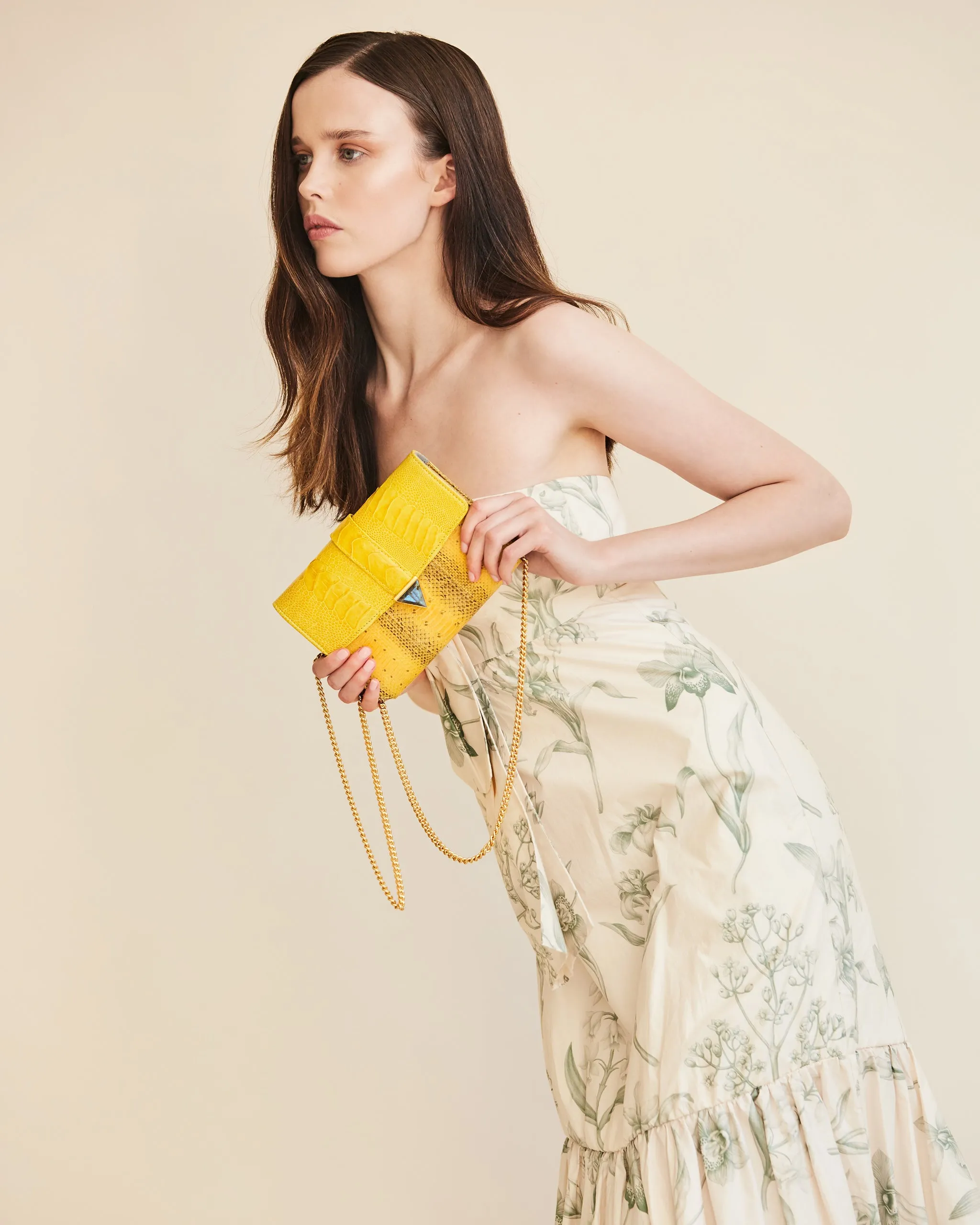 ERIKA SNAKESKIN & OSTRICH LEG CROSSBODY BAG