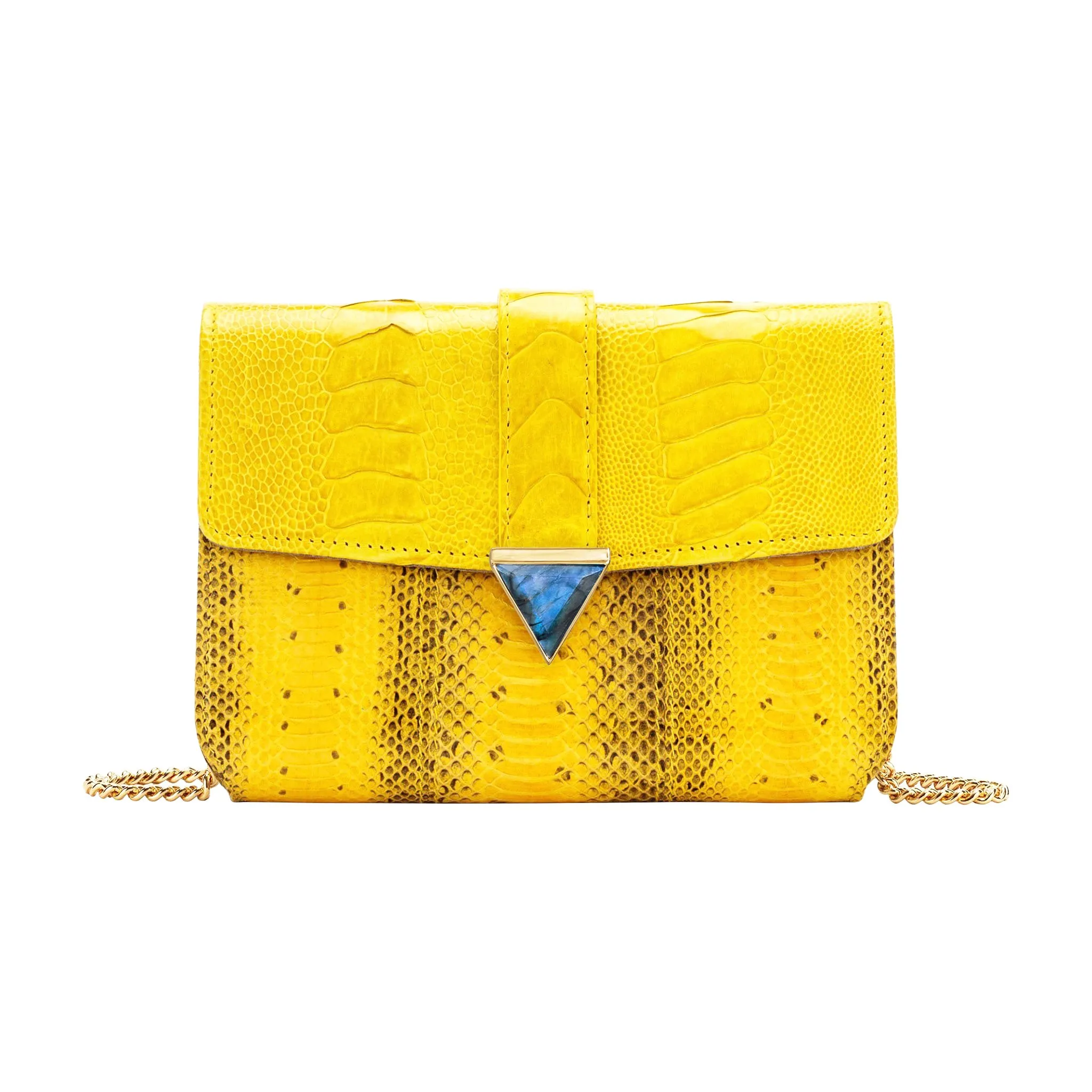 ERIKA SNAKESKIN & OSTRICH LEG CROSSBODY BAG