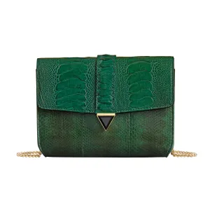 ERIKA SNAKESKIN & OSTRICH LEG CROSSBODY BAG
