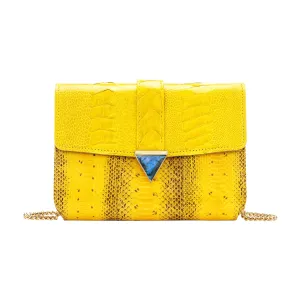 ERIKA SNAKESKIN & OSTRICH LEG CROSSBODY BAG