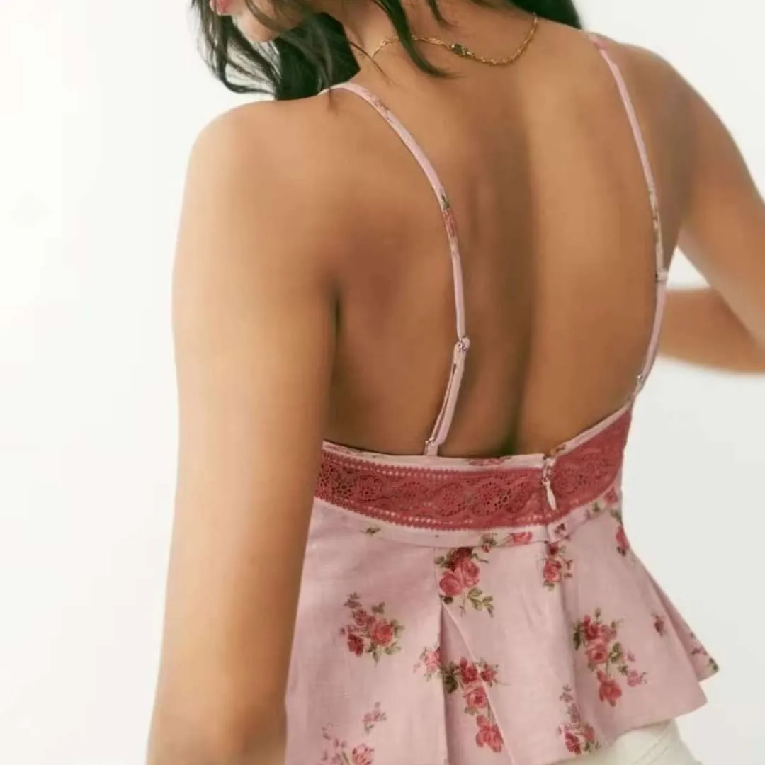 Erinora™ | Floral Pleated Corset Top