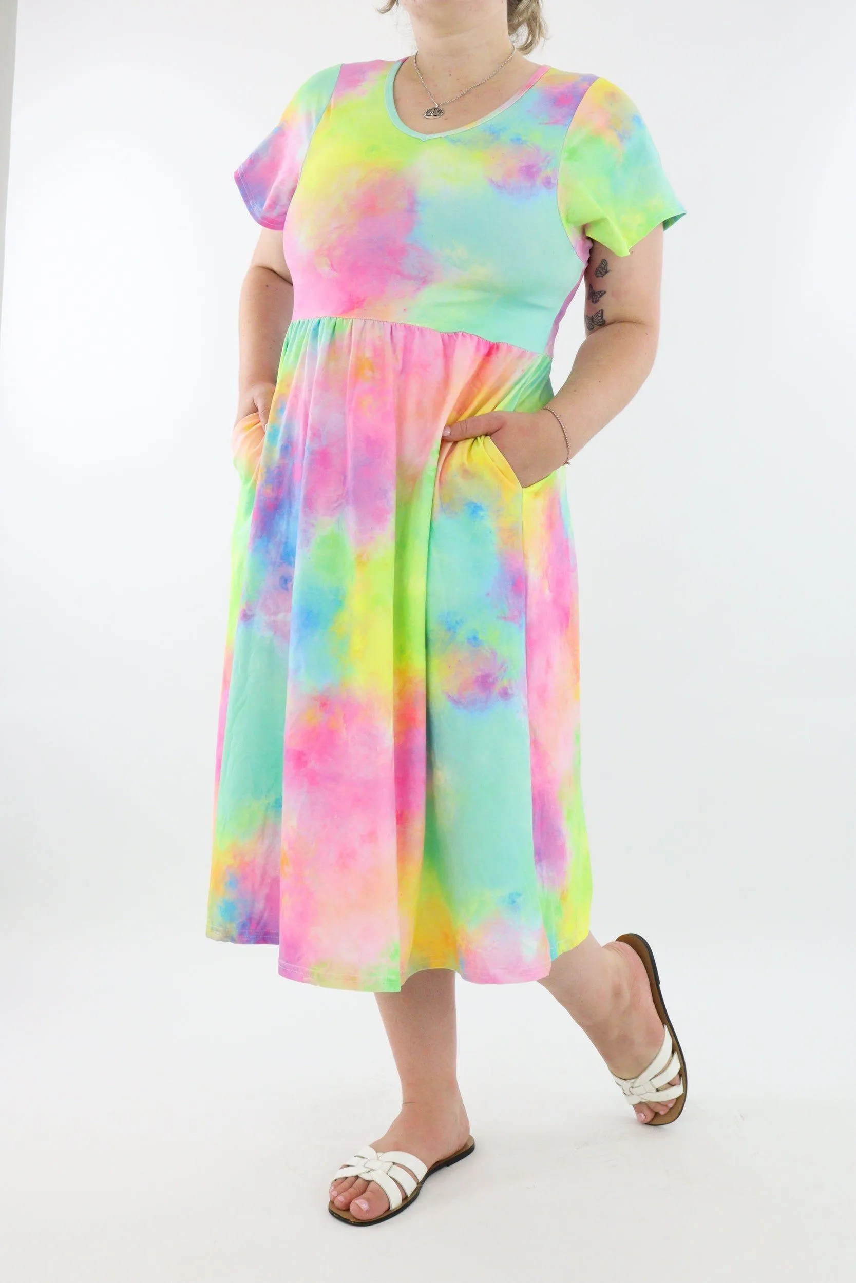Fairy Floss - A-Line Dress - Midi Length - Side Pockets