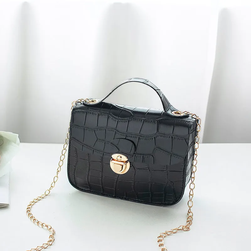 Fashion Crocodile Pattern Small Square Bag Ladies Shoulder Messenger Bag