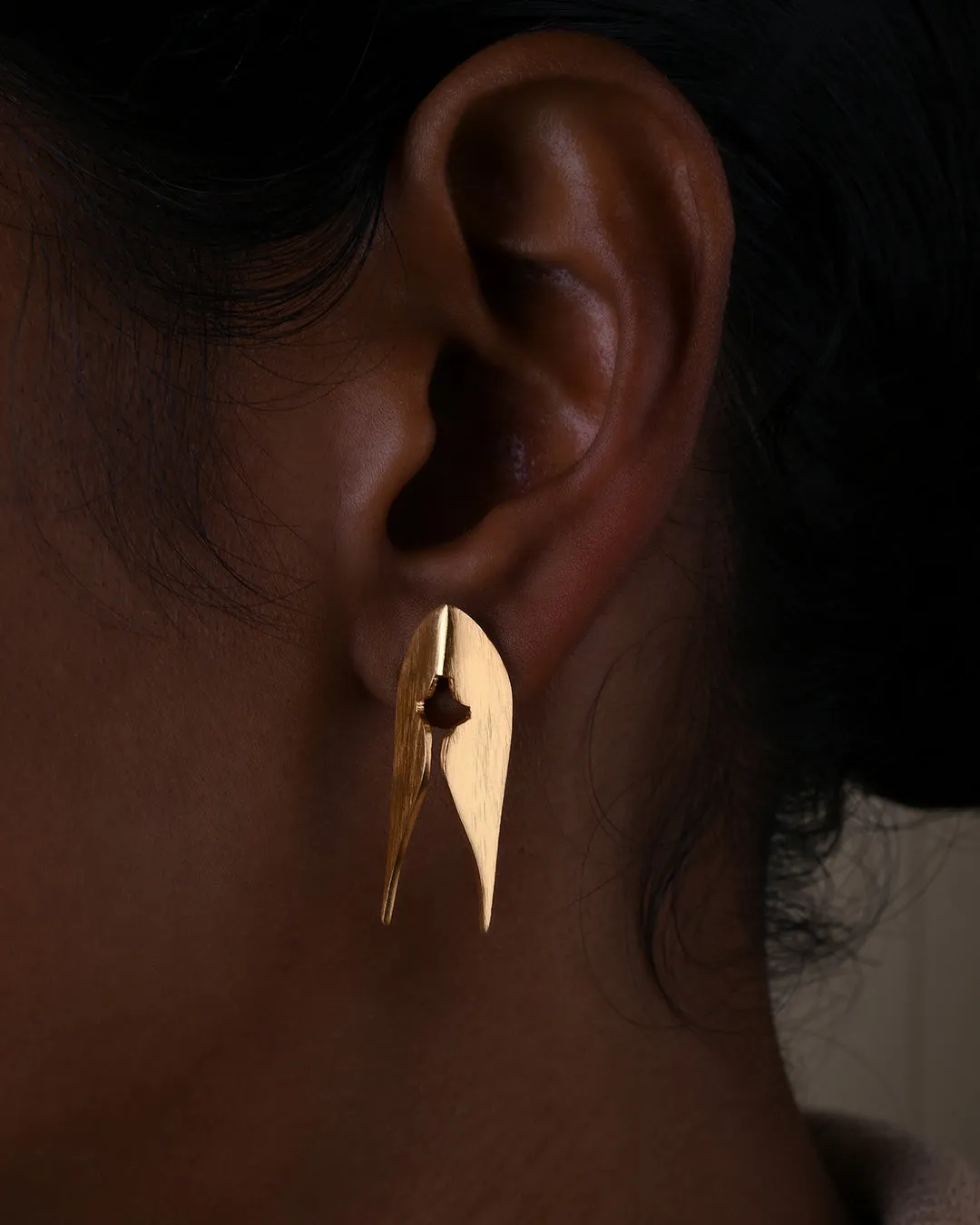 Fashion Jewellery-24K Gold plated Brass-Earring Kavach studs S-Gold-R2024-10-ER-S-Fashion Edit Rumri Jewellery