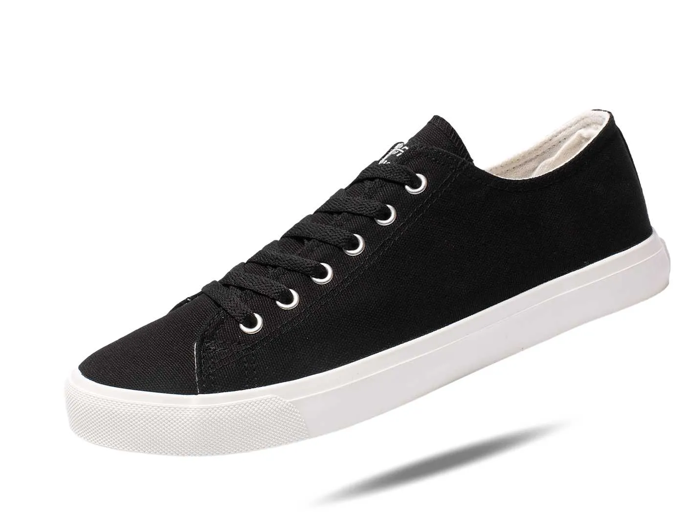 Fear0 Retro Canvas Cushioned Insole Sneakers - Unisex Size - Black/White