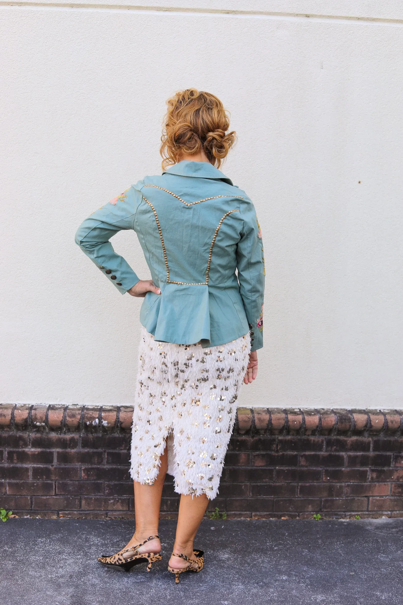 Feather Sequin Skirt