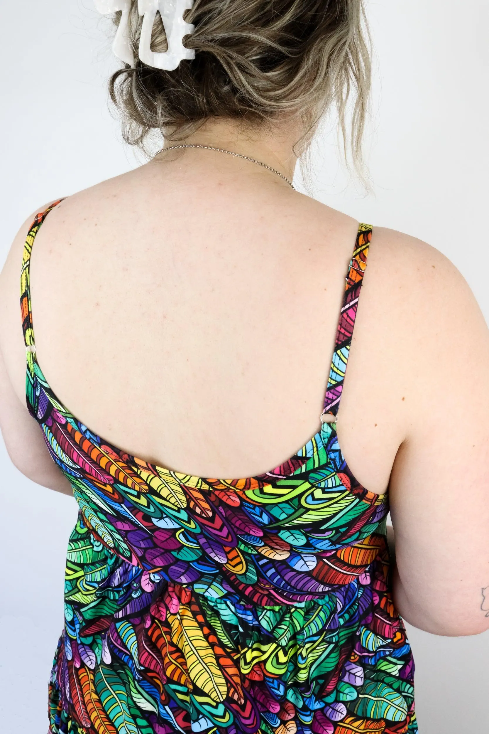 Feather Wild - Strappy Maxi Dress - Pockets