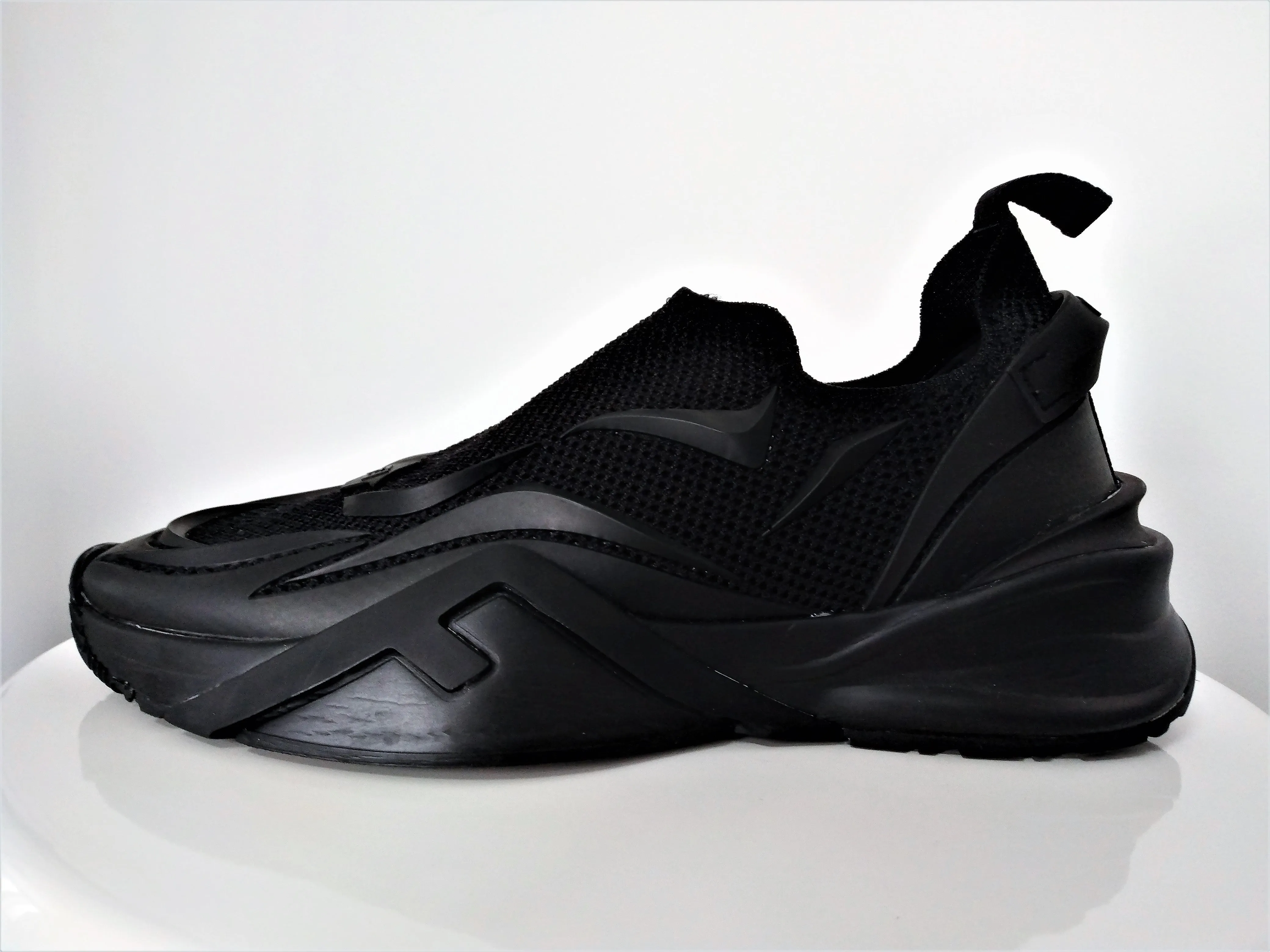 Fendi Black Man's Flow Mesh Running Sneakers