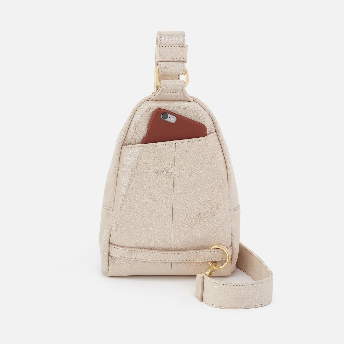 Fern Sling In Metallic Leather - Sand Shimmer