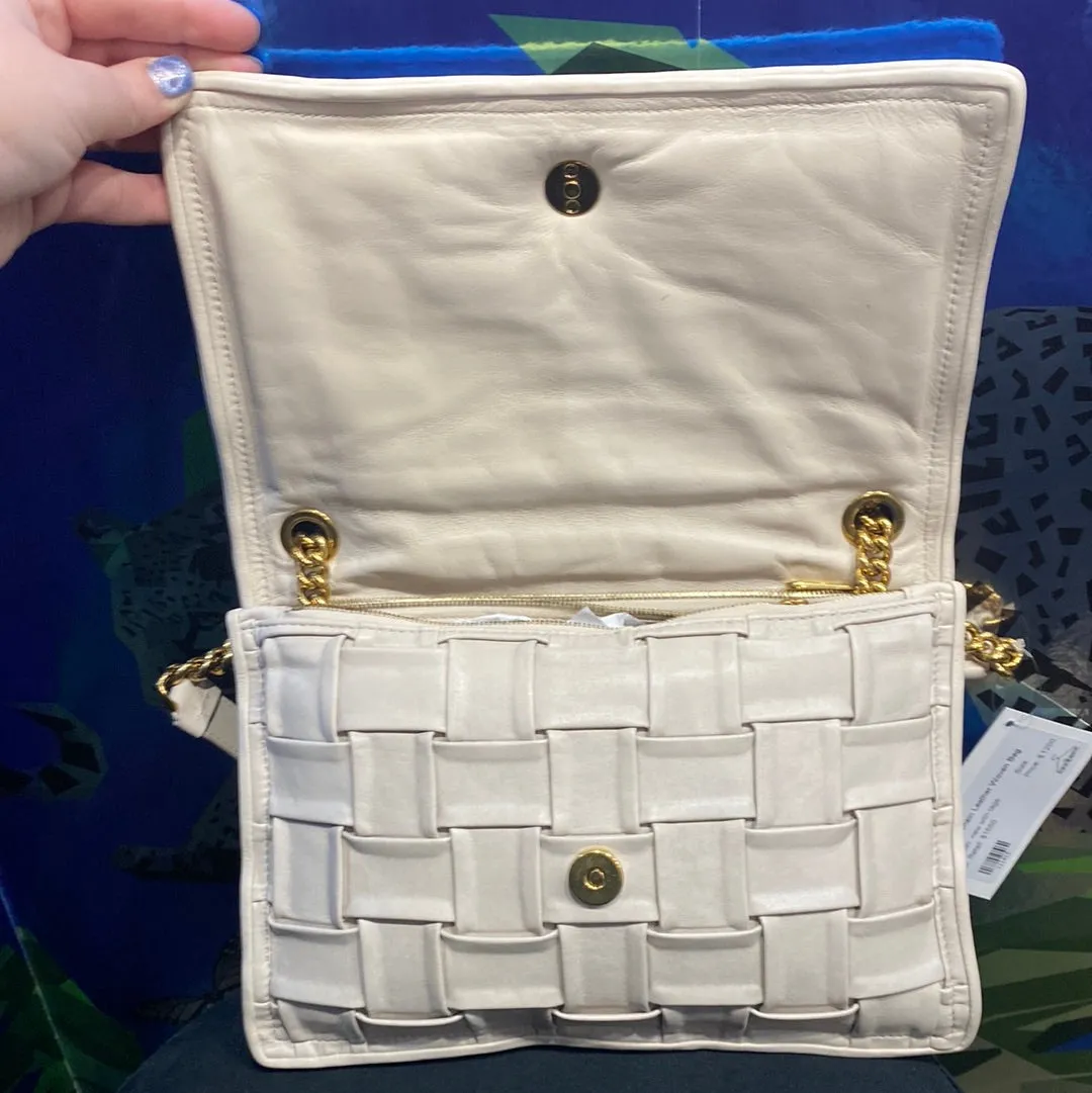 Ferragamo Bone Viva Chain Leather Woven Bag