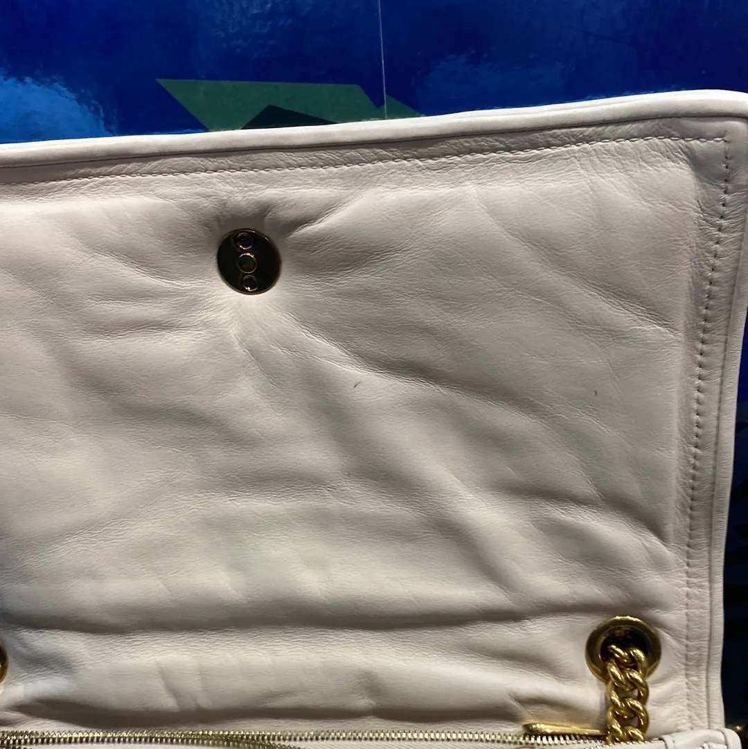 Ferragamo Bone Viva Chain Leather Woven Bag