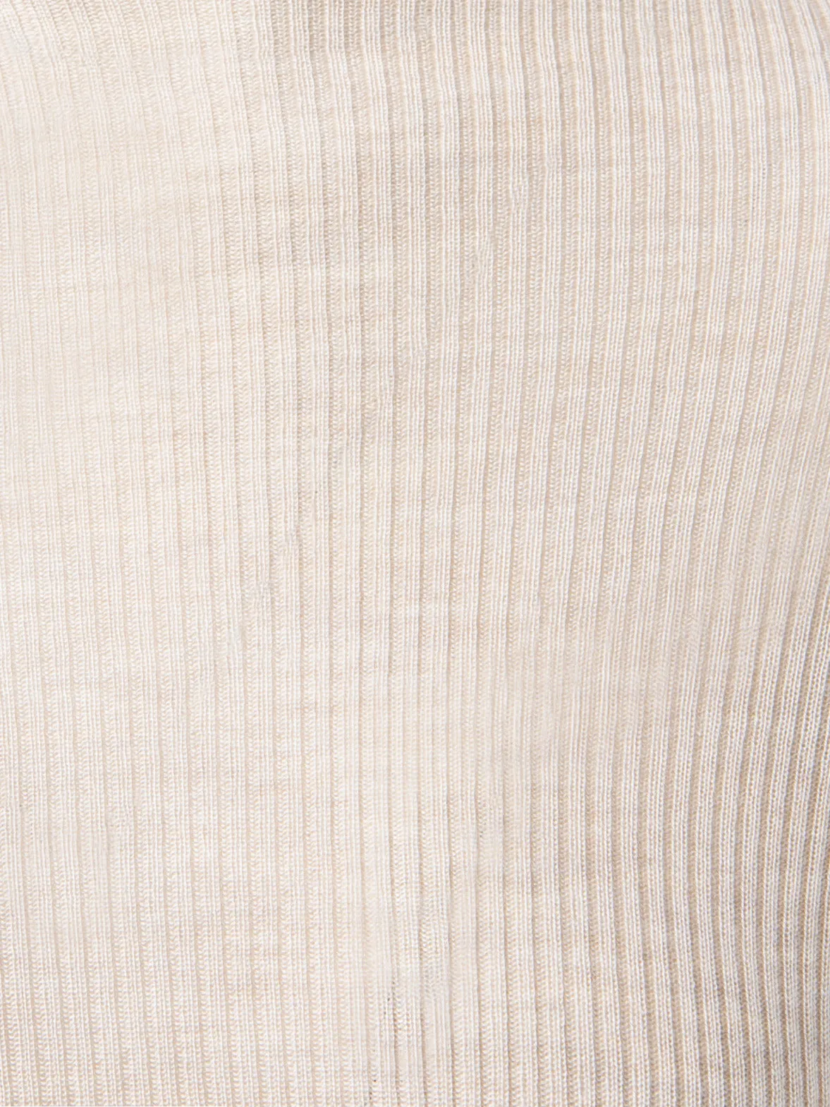 Fine Rib Cashmere Silk Mock Neck Pullover