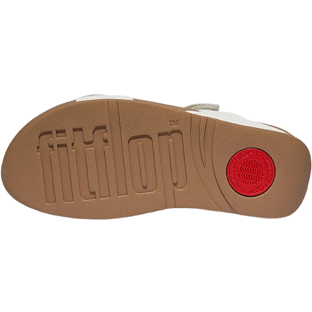 FitFlop Lulu Adjustable Leather Urban White Slides