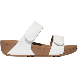 FitFlop Lulu Adjustable Leather Urban White Slides