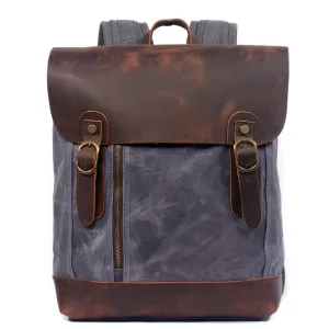 Flash Sale Waterproof Waxed Canvas Leather Backpack Casual Backpack School Backpack Rucksack