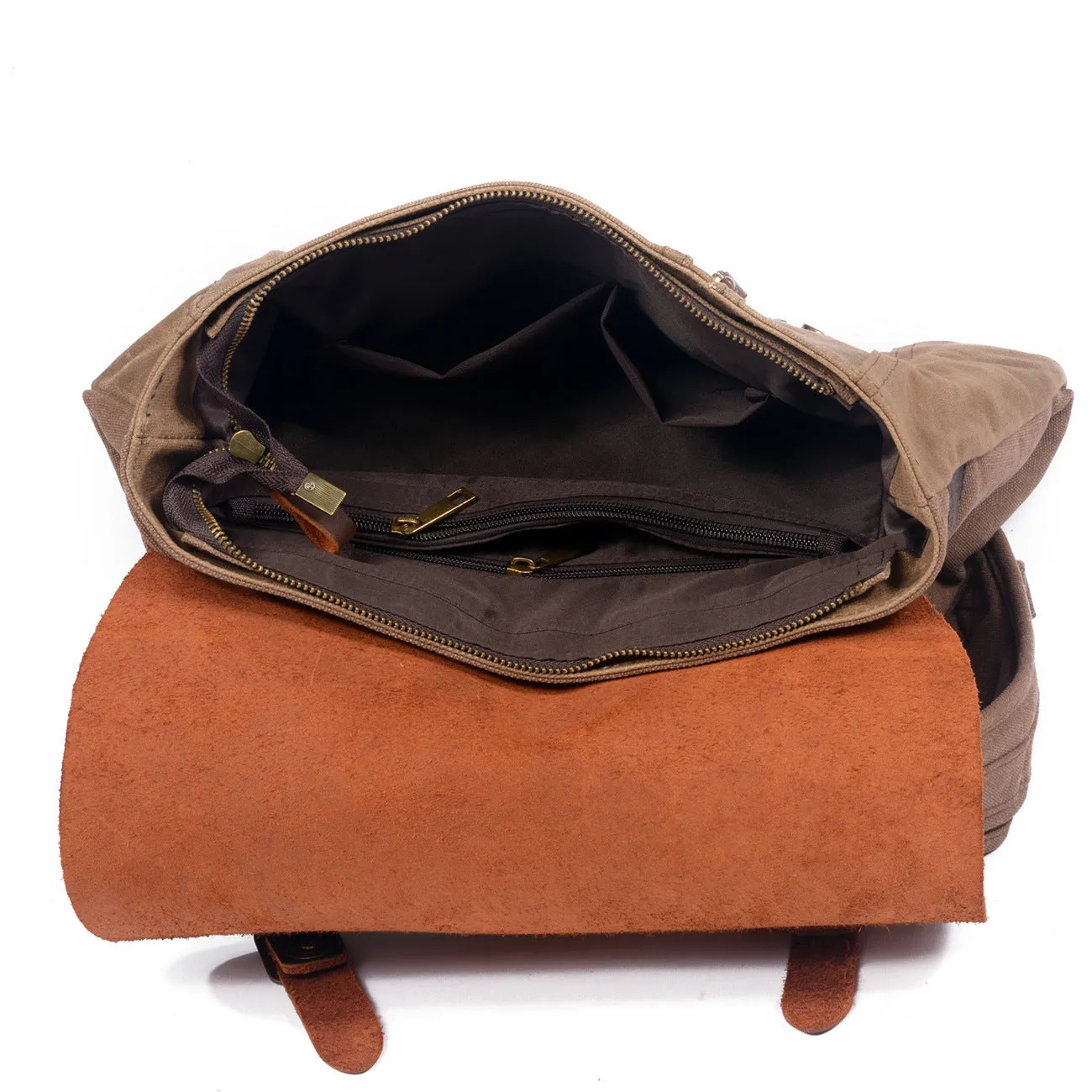 Flash Sale Waterproof Waxed Canvas Leather Backpack Casual Backpack School Backpack Rucksack