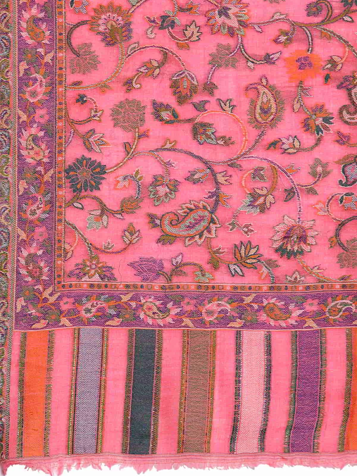 Floral Woven Design Wool Shawl