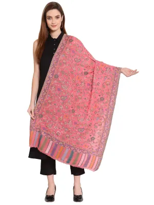 Floral Woven Design Wool Shawl