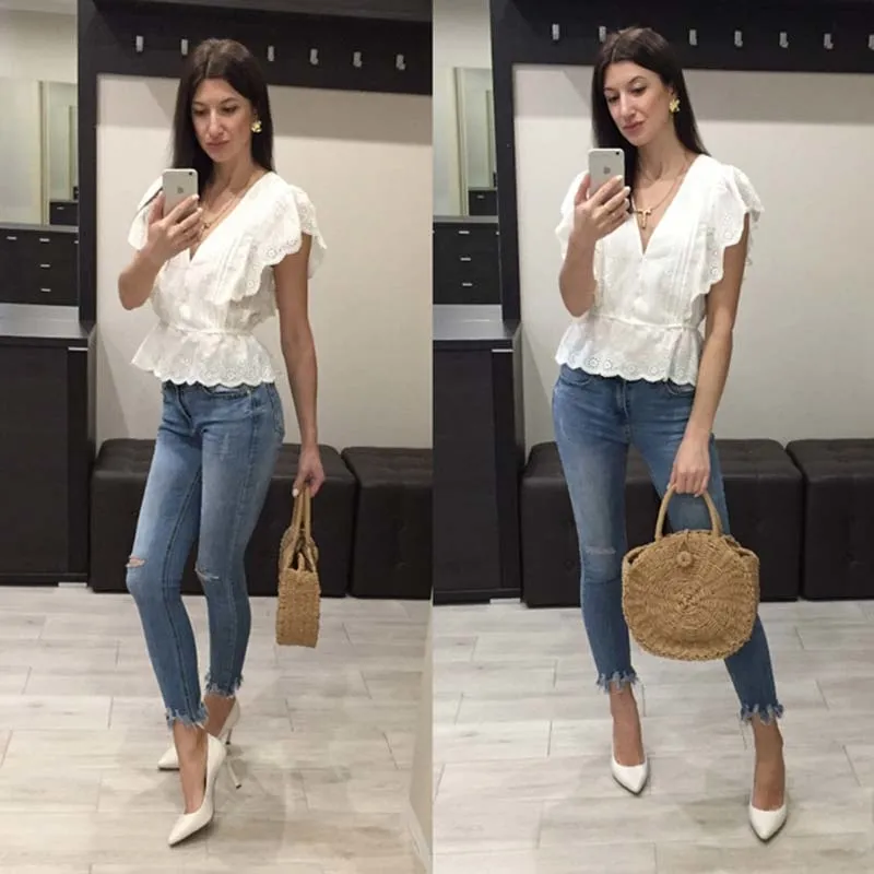 Forever 16 Embroidered Blouse - Soft Beige
