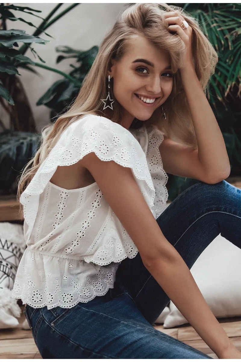 Forever 16 Embroidered Blouse - Soft Beige