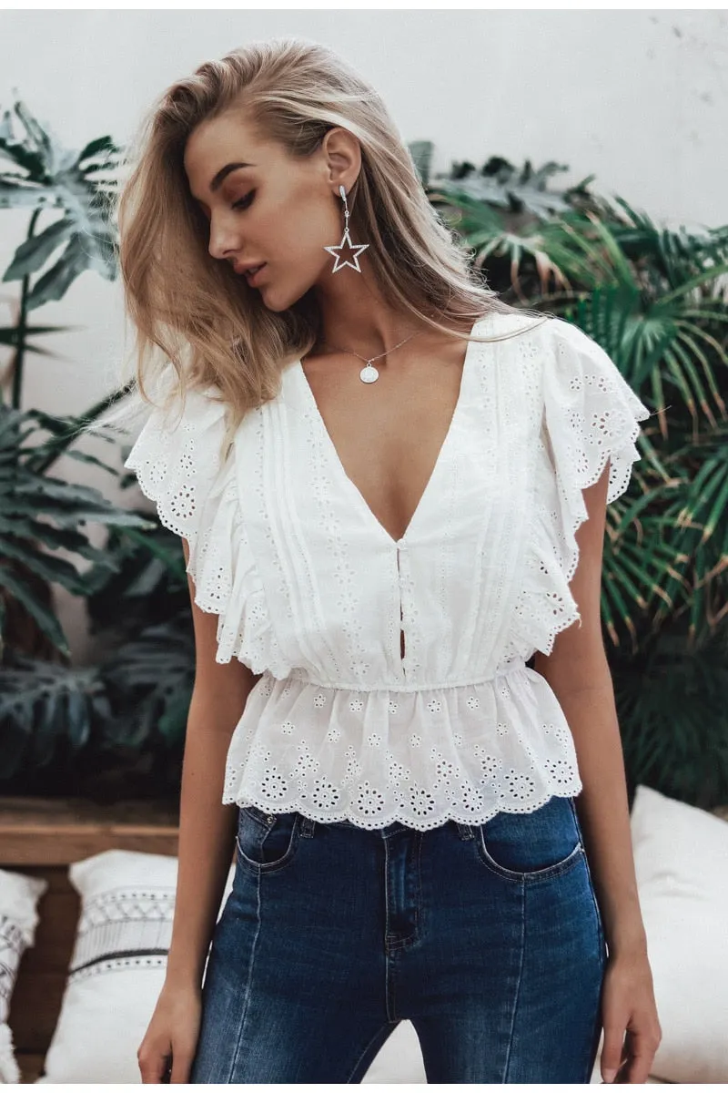 Forever 16 Embroidered Blouse - Soft Beige