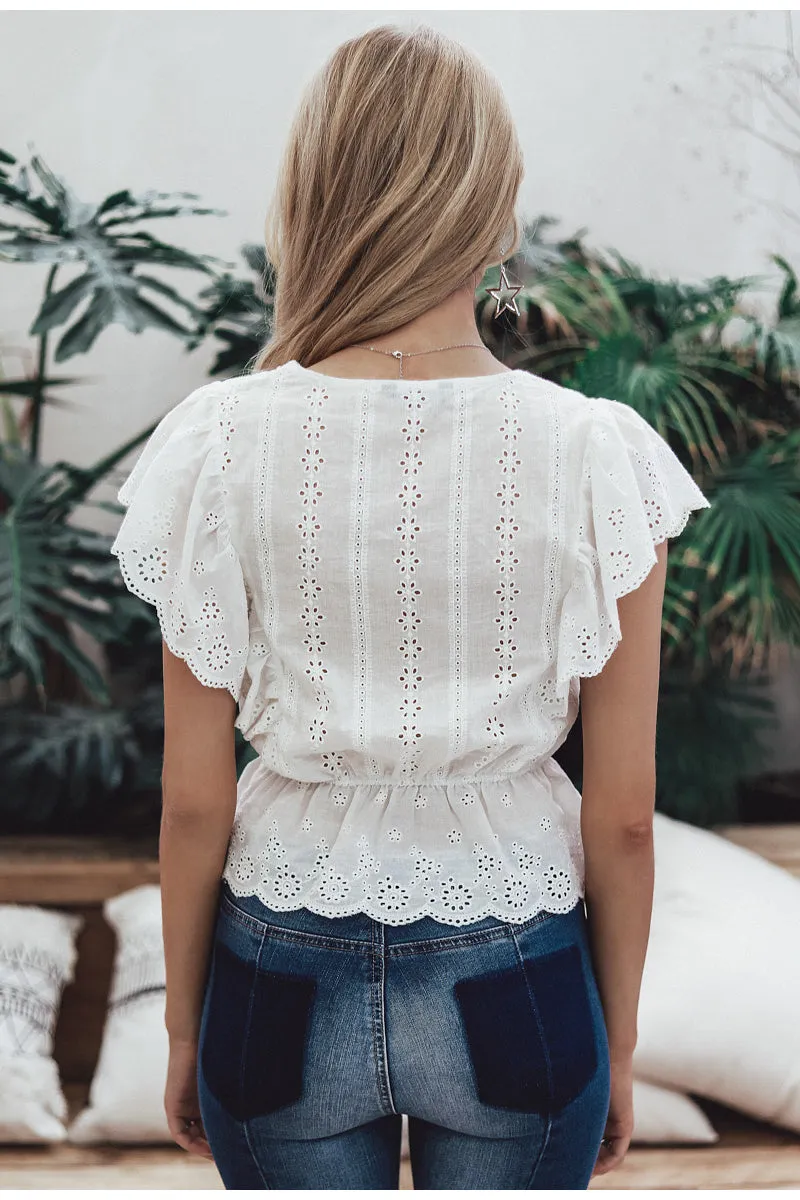 Forever 16 Embroidered Blouse - Soft Beige