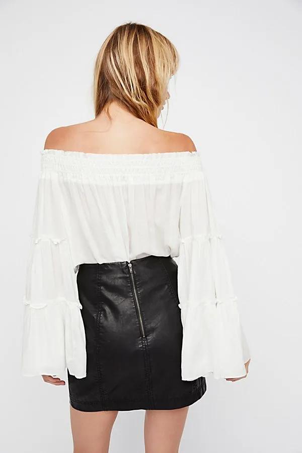 FREE PEOPLE VEGAN SKIRT*