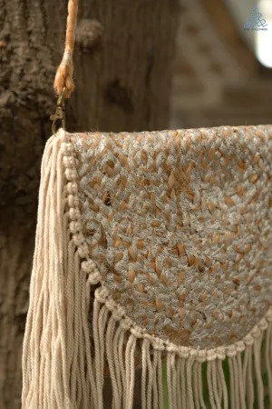 Fringe Flair Jute Sling Bag
