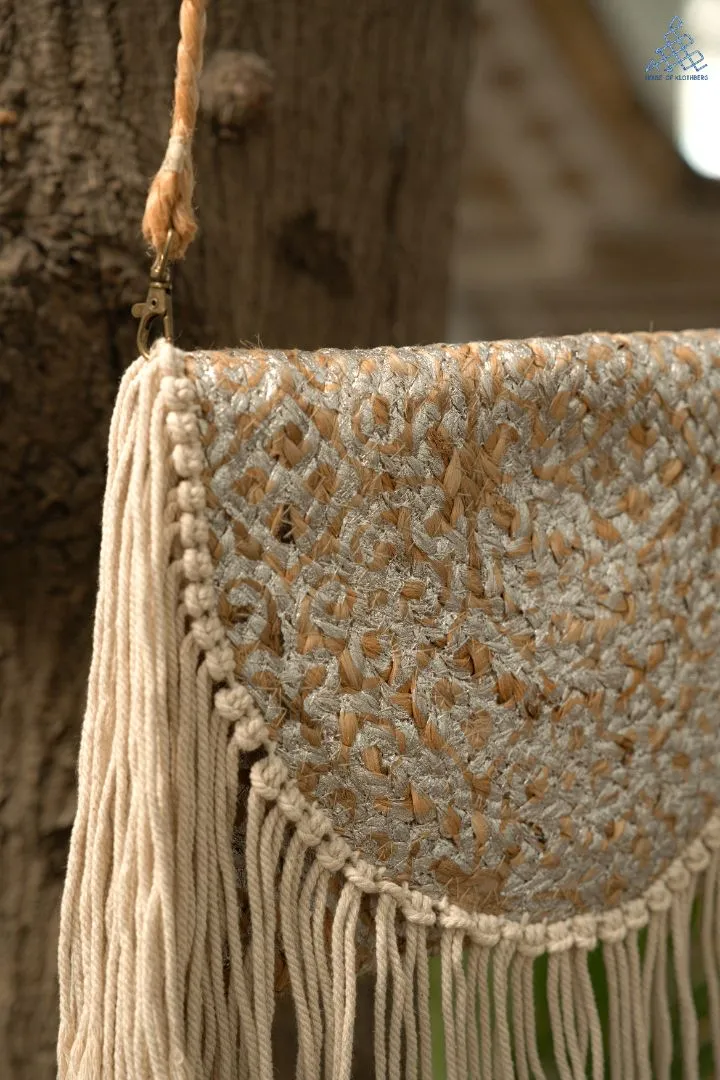 Fringe Flair Jute Sling Bag